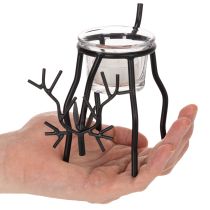 Product Reindeer candle holder with tealight glass, 15cm