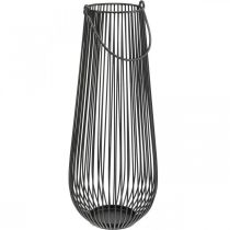 Product Candle holder black decorative lantern with handle Ø22cm H52cm