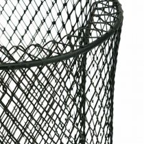 Product Candleholder Black metal wire basket Ø23cm/16cm Set of 2