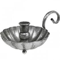 Product Candlestick silver candle bowl with handle H9.5cm