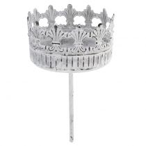 Product Candle holder white antique Ø7cm H12cm 1 pc