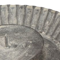 Product Candle holder as baking pan candle plate grey Ø15cm H3cm 4pcs