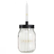 Product Candle holder on glass with 24 candles Advent calendar H14.5cm