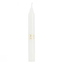 Product Candle holder on glass with 24 candles Advent calendar H14.5cm