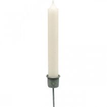 Product Candle holder for sticking Shabby Chic Grey Ø3cm H8.5cm 8 pcs