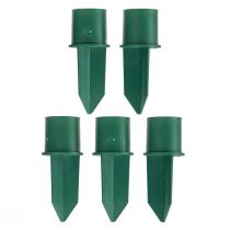 Product Candle holders for taper candles, green plastic, Ø2.2cm, 5 pieces