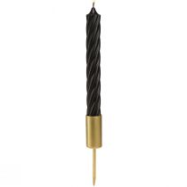 Product Candle holder for taper candles metal gold Ø28mm 15cm 4 pcs