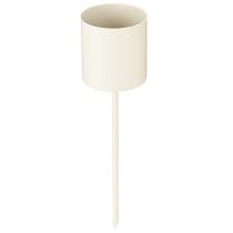Product Candle holder for thick taper candles, metal, beige, 3.8 x 14 cm, 4 pieces