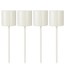 Product Candle holder for thick taper candles, metal, beige, 3.8 x 14 cm, 4 pieces