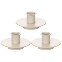 Product Metal Candle Holder in Matte Beige for Taper Candles 8cm Set of 3
```html
<h2>Metal Candle Holder Set in Matte Beige</h2>
<p>
This set of three candle holders is made from sturdy metal with a smooth matte beige finish, designed specifically for taper ca