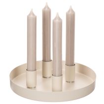 Product Cream White Magnetic Taper Candle Holders Set of 4, 25mm Diameter