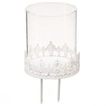 Product Candle holder with thorn tealight holder white H8cm 4 pcs