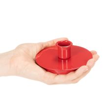 Product **Red Metal Candle Holders for Taper Candles, 10cm, Set of 2**
```html
<h2>Compact Red Metal Candle Holders for Taper Candles</h2>
<p>
This set of two red metal candle holders is a stylish and functional addition to your home decor. Designed to hold tap