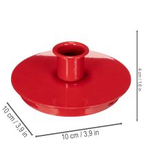 Product **Red Metal Candle Holders for Taper Candles, 10cm, Set of 2**
```html
<h2>Compact Red Metal Candle Holders for Taper Candles</h2>
<p>
This set of two red metal candle holders is a stylish and functional addition to your home decor. Designed to hold tap