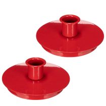 Product **Red Metal Candle Holders for Taper Candles, 10cm, Set of 2**
```html
<h2>Compact Red Metal Candle Holders for Taper Candles</h2>
<p>
This set of two red metal candle holders is a stylish and functional addition to your home decor. Designed to hold tap