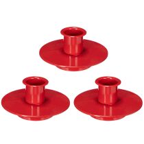 Product **Small Red Metal Candle Holders for Taper Candles Set of 3**
```html
<h2>Small Red Metal Candle Holders for Taper Candles</h2>
<p>
Add a vibrant touch to your home with this set of three small red metal candle holders. Designed for taper candles with a