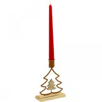Product Candlestick candles star heart fir brown H16.5cm assorted 3pcs