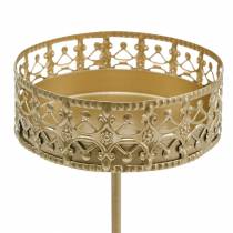 Product Filigree candle holder for sticking Golden Ø6.4cm H12.5cm 4 pcs Antique look