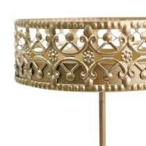 Product Floral Candle Holders for Sticking Golden Ø7.4cm H12.5cm 4 pcs Antique Look