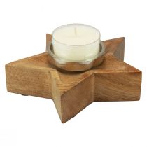 Product Candle holder wooden tealight holder star 15x15x5cm 2pcs