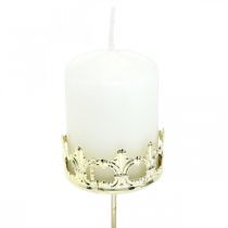 Product Tealight holder crown, candle decoration Christmas, candle holder for Advent wreath golden Ø5.5cm 4pcs