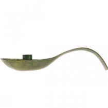 Product Candlestick metal antique look spoon with patina 25x11x5cm