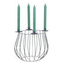 Product Candle holder metal grey mesh basket Ø25/10.5cm set of 2