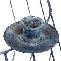Product Candle holder metal grey mesh basket Ø25/10.5cm set of 2
