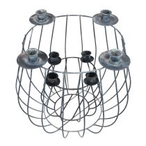 Candle holder metal gray mesh basket Ø25/10.5cm set of 2