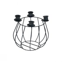 Product Candle holder metal grey lattice basket Advent wreath Ø14cm