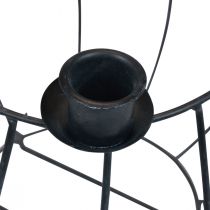 Product Candle holder metal grey lattice basket Advent wreath Ø14cm