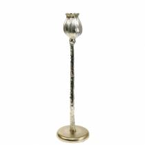 Product Candlestick poppy flower champagne H41cm