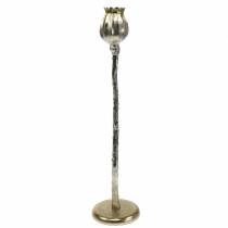 Product Candlestick poppy flower champagne H49cm