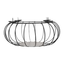 Candle holder black metal Advent wreath metal bowl Ø25cm