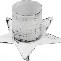 Product Star to stick, pointed candle holder, Advent decoration, candle holder made of metal white, shabby chic Ø6cm