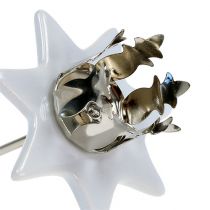 Product Candlestick star white-silver Ø6cm 4pcs