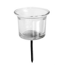 Product Candle holder for tea light Ø6cm H10cm clear glass