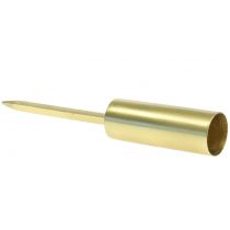 Product Candle holder for taper candles narrow gold Ø2.2cm H15cm 4pcs