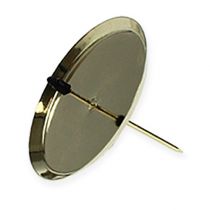 Product Set of 4 Gold Metal Candle Holders with Pin for Wreaths