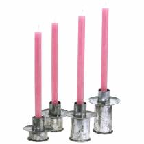 Product Step candle holder set silver antique Ø9.5–10.5cm H7–14cm 4pcs