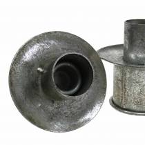 Product Step candle holder set silver antique Ø9.5–10.5cm H7–14cm 4pcs