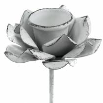 Product Candle holder flower for sticking white metal Ø6×10cm