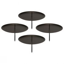 Product Candle holder for sticking Advent black metal Ø10cm 4 pcs