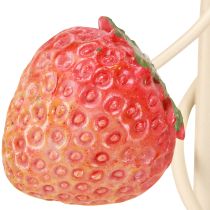 Product Candlestick 5-armed cream metal strawberry decoration H44cm