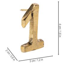 Product Candle Pins Advent Numbers 1 to 4 Set Gold Metal 4cm