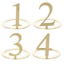 Product Metal Candle Rings Number Set for Advent Wreath, Gold, 3cm, Set of 4