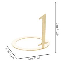 Product Metal Candle Holder Rings with Numbers 1–4 for Advent Wreaths, 3cm, Gold, 4pcs