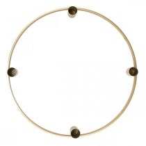 Product Candle ring, taper candle holder, metal, matte gold, Ø35cm