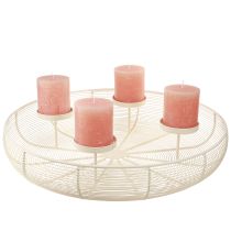 Product Candle bowl candle holder 4 pillar candles cream Ø45cm