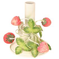 Product Candle holder metal strawberry decoration summer cream H13cm